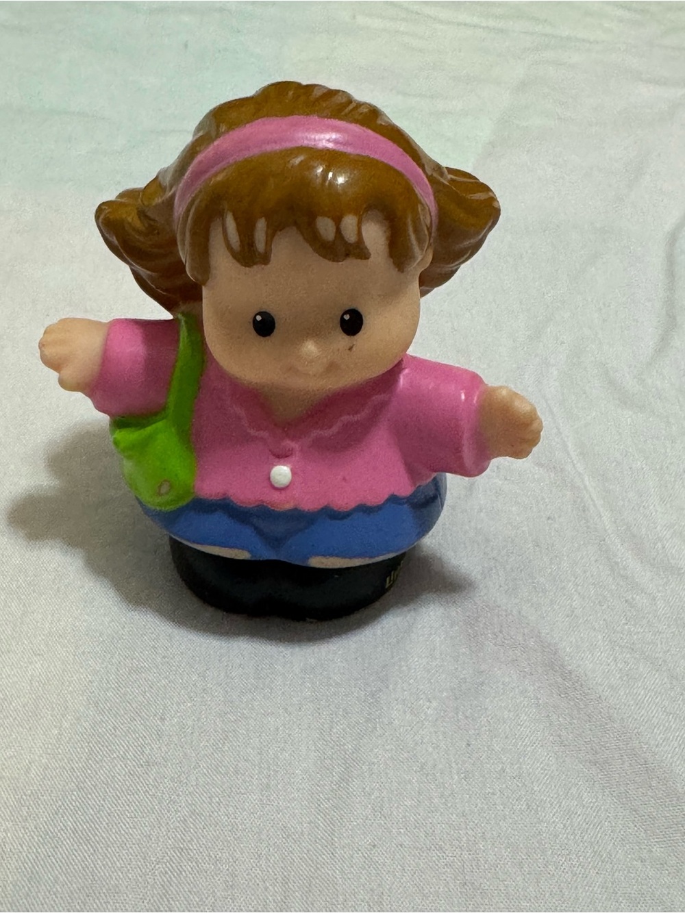 Little People Pink-and-Blue Mom  with Green Bag